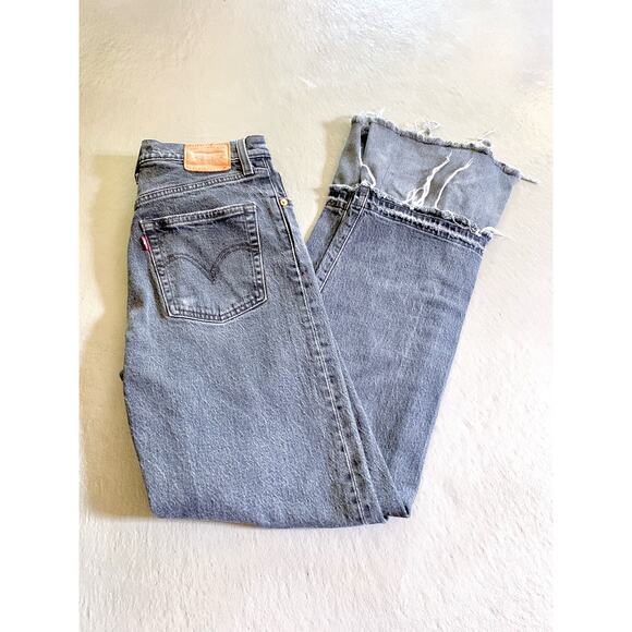 Levi's Ribcage Straight Faded Black Denim Jeans 27 - Picture 1 of 14